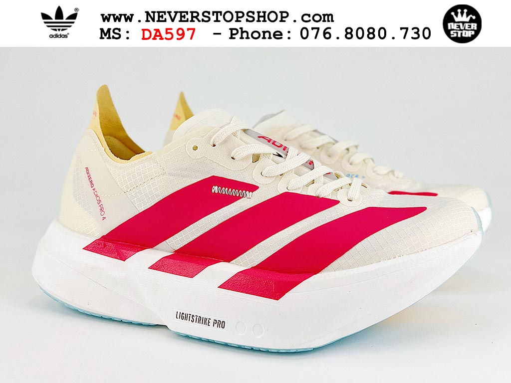 Giày thể thao nam nữ ADIDAS ADIZERO ADIOS PRO 4 RED WHITE YELLOW mẫu mới nhất êm chân siêu nhẹ hàng chuẩn replica 1:1 siêu cấp, giá rẻ tốt nhất quận 3 HCM tại NeverStop Sneaker Shop” longdesc=