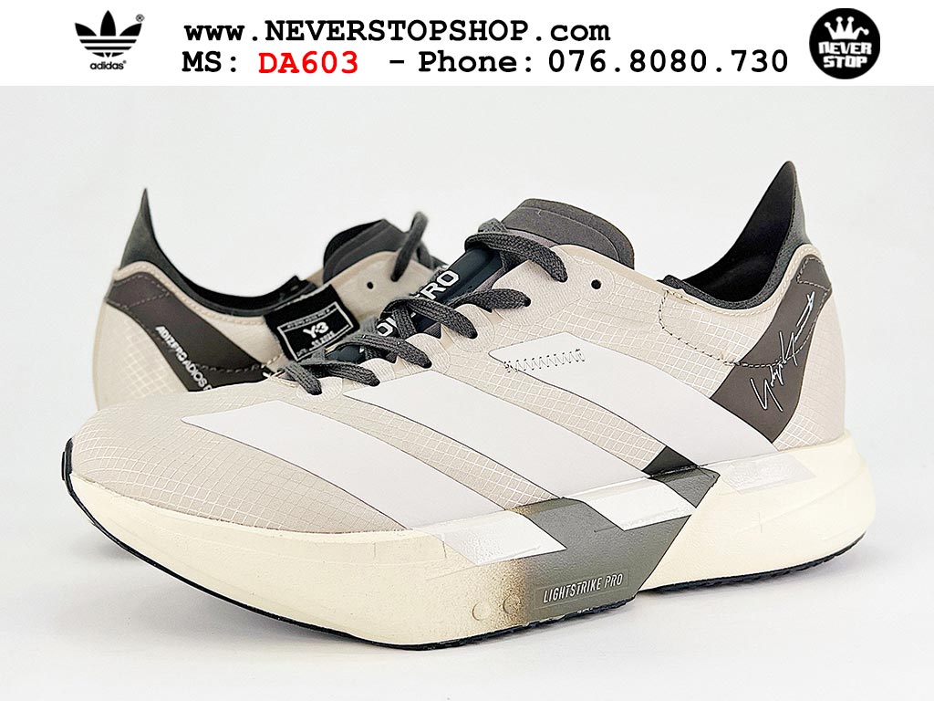 Giày thể thao nam nữ ADIDAS ADIZERO ADIOS PRO 4 WHITE GREY mẫu mới nhất êm chân siêu nhẹ hàng chuẩn replica 1:1 siêu cấp, giá rẻ tốt nhất quận 3 HCM tại NeverStop Sneaker Shop” longdesc=