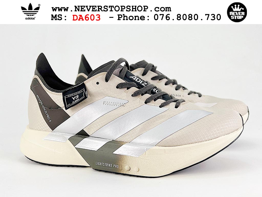 Giày thể thao nam nữ ADIDAS ADIZERO ADIOS PRO 4 WHITE GREY mẫu mới nhất êm chân siêu nhẹ hàng chuẩn replica 1:1 siêu cấp, giá rẻ tốt nhất quận 3 HCM tại NeverStop Sneaker Shop” longdesc=