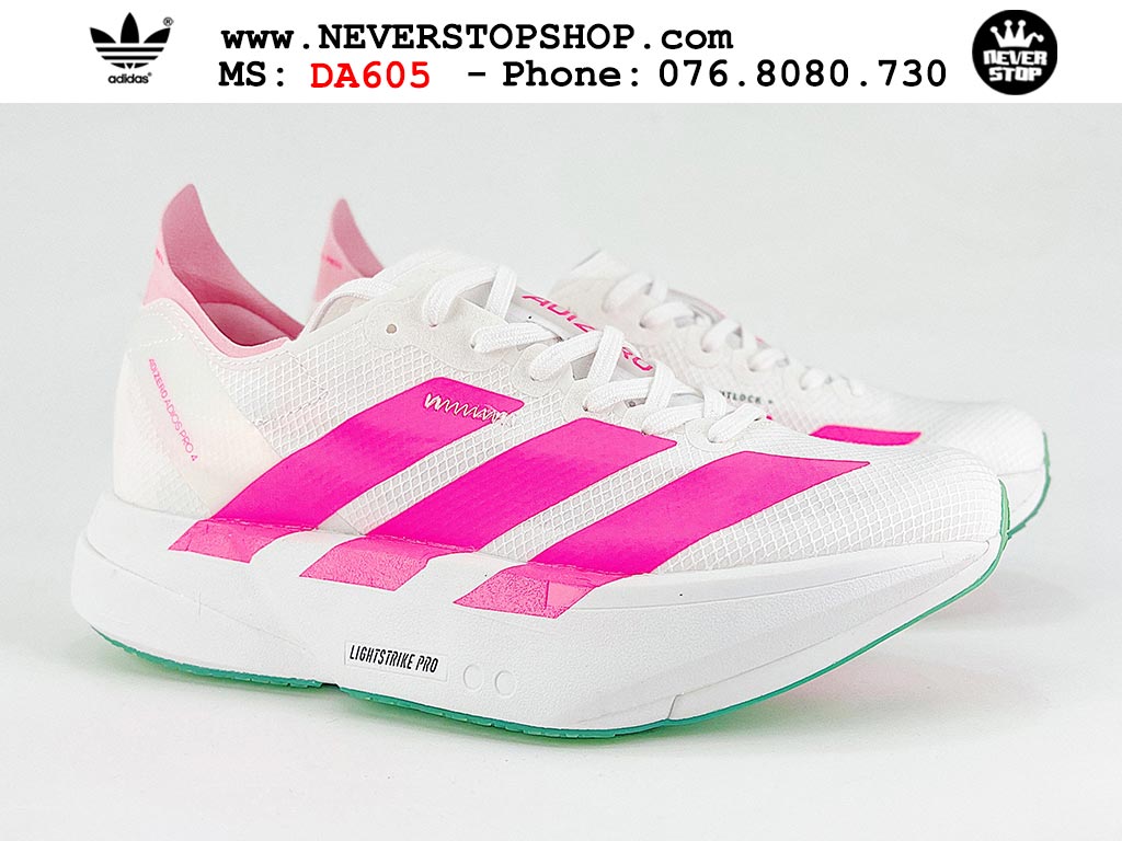 Giày thể thao nam nữ ADIDAS ADIZERO ADIOS PRO 4 WHITE PINK mẫu mới nhất êm chân siêu nhẹ hàng chuẩn replica 1:1 siêu cấp, giá rẻ tốt nhất quận 3 HCM tại NeverStop Sneaker Shop” longdesc=