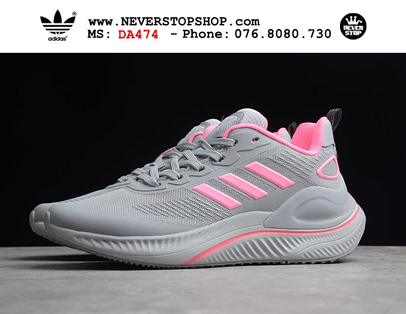 Giày chạy bộ Adidas AlphaMagma Xám Hồng nam nữ hàng đẹp sfake replica 1:1 giá rẻ tại NeverStop Sneaker Shop Quận 3 HCM