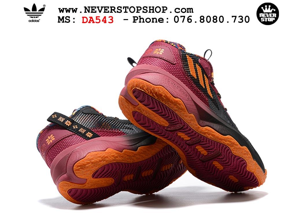 Giày bóng rổ cổ cao Adidas Dame 8 Đen Đỏ nam nữ hàng đẹp sfake replica 1:1 như chính hãng real giá rẻ tại NeverStop Sneaker Shop HCM