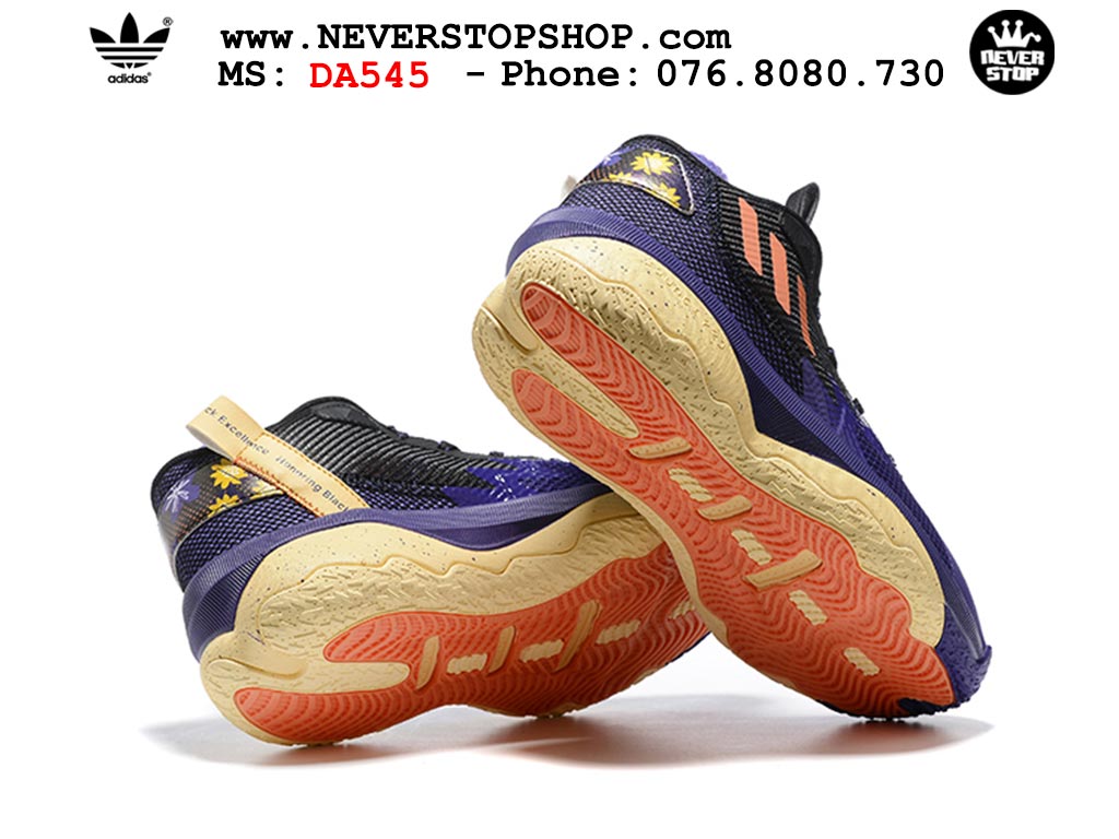 Giày bóng rổ cổ cao Adidas Dame 8 Xanh Dương Vàng nam nữ hàng đẹp sfake replica 1:1 như chính hãng real giá rẻ tại NeverStop Sneaker Shop HCM