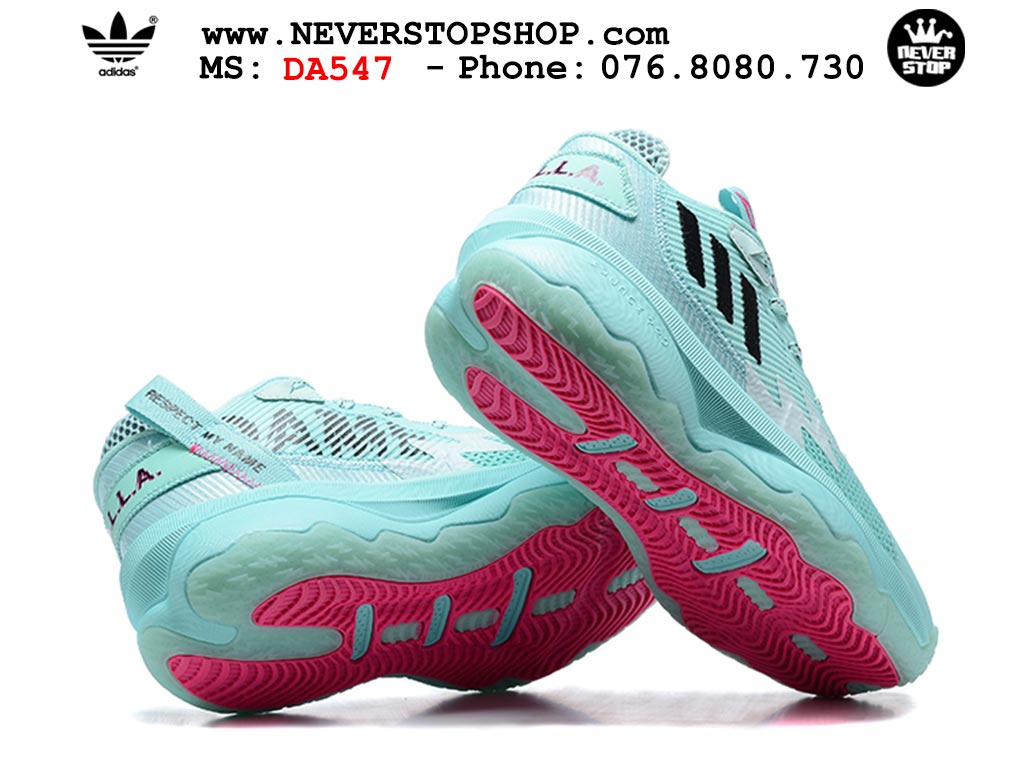Giày bóng rổ cổ cao Adidas Dame 8 Xanh Hồng nam nữ hàng đẹp sfake replica 1:1 như chính hãng real giá rẻ tại NeverStop Sneaker Shop HCM