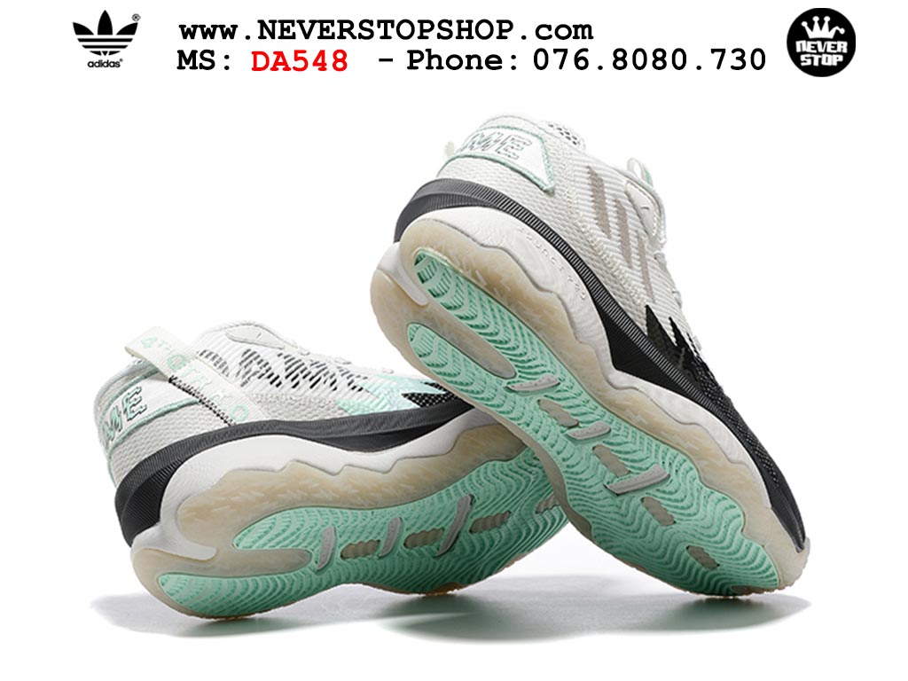 Giày bóng rổ cổ cao Adidas Dame 8 Trắng Đen nam nữ hàng đẹp sfake replica 1:1 như chính hãng real giá rẻ tại NeverStop Sneaker Shop HCM