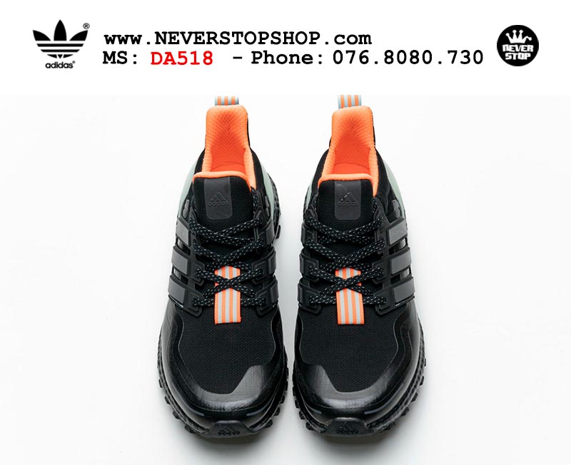 Giày chạy bộ Adidas Ultra Boost 4.0 Đen Xanh Cam nam nữ hàng đẹp sfake replica 1:1 giá rẻ tại NeverStop Sneaker Shop Quận 3 HCM