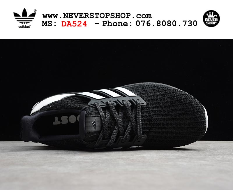 Giày chạy bộ Adidas Ultra Boost 4.0 Đen Trắng nam nữ hàng đẹp sfake replica 1:1 giá rẻ tại NeverStop Sneaker Shop Quận 3 HCM