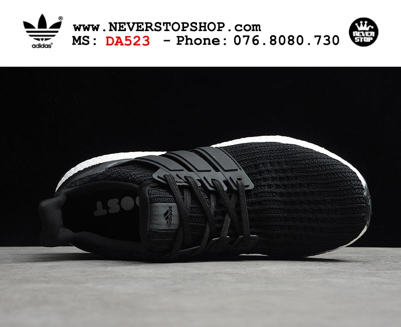 Giày chạy bộ Adidas Ultra Boost 4.0 Đen Trắng nam nữ hàng đẹp sfake replica 1:1 giá rẻ tại NeverStop Sneaker Shop Quận 3 HCM