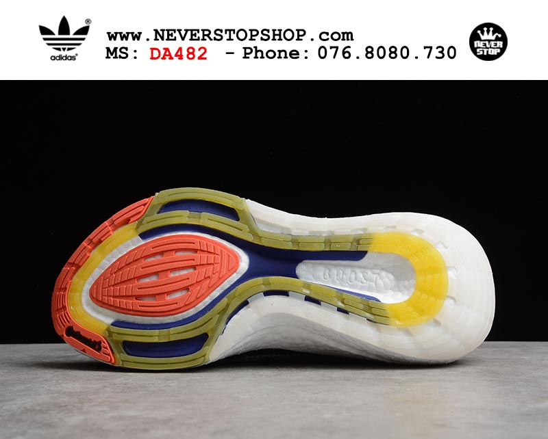 Giày chạy bộ Adidas Ultra Boost 7.0 Đen Xanh Cam nam nữ hàng đẹp sfake replica 1:1 giá rẻ tại NeverStop Sneaker Shop Quận 3 HCM