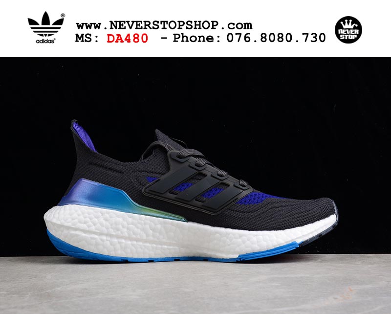 Giày chạy bộ Adidas Ultra Boost 7.0 Đen Xanh nam nữ hàng đẹp sfake replica 1:1 giá rẻ tại NeverStop Sneaker Shop Quận 3 HCM
