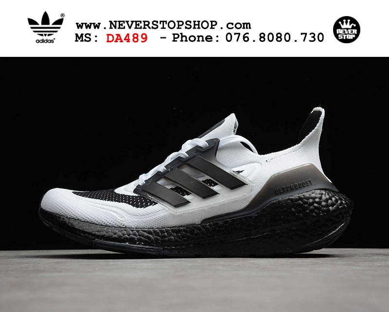 Giày chạy bộ Adidas Ultra Boost 7.0 Đen Trắng nam nữ hàng đẹp sfake replica 1:1 giá rẻ tại NeverStop Sneaker Shop Quận 3 HCM