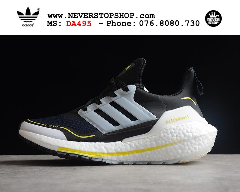 Giày chạy bộ Adidas Ultra Boost 7.0 Đen Trắng Vàng nam nữ hàng đẹp sfake replica 1:1 giá rẻ tại NeverStop Sneaker Shop Quận 3 HCM