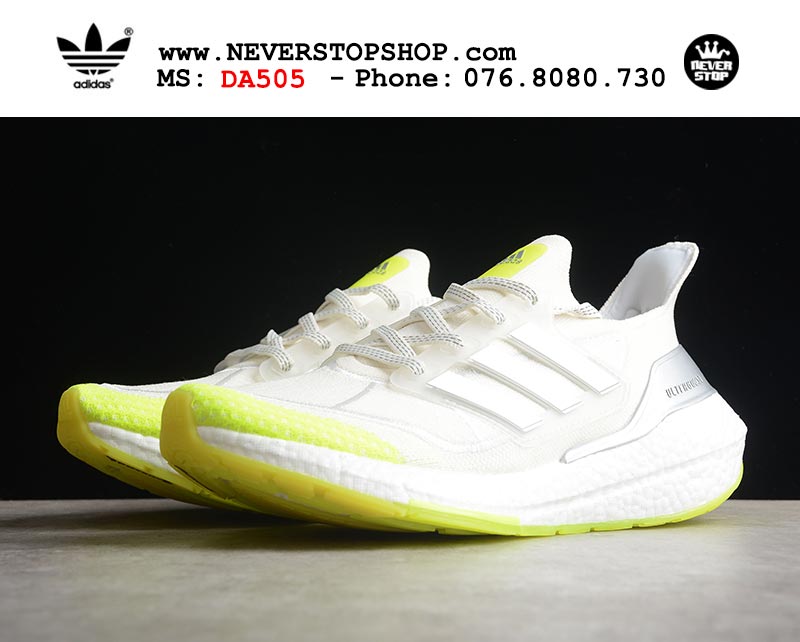 Giày chạy bộ Adidas Ultra Boost 7.0 Xanh Trắng Bạc nam nữ hàng đẹp sfake replica 1:1 giá rẻ tại NeverStop Sneaker Shop Quận 3 HCM