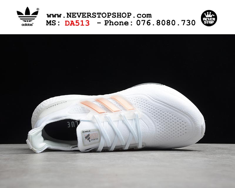 Giày chạy bộ Adidas Ultra Boost 7.0 Trắng Cam nam nữ hàng đẹp sfake replica 1:1 giá rẻ tại NeverStop Sneaker Shop Quận 3 HCM