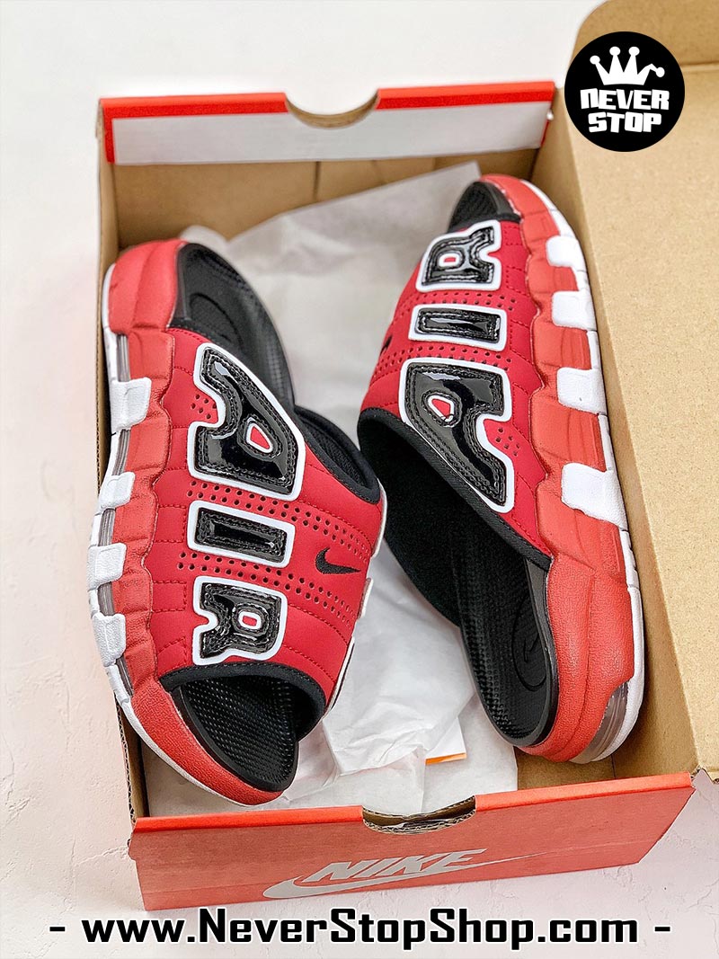 Dép nam nữ Nike Air Uptempo Slide Đỏ Đen hàng đẹp chuẩn siêu cấp sfake rep 1:1 như chính hãng real giá rẻ tại NeverStop Sneaker Shop HCM