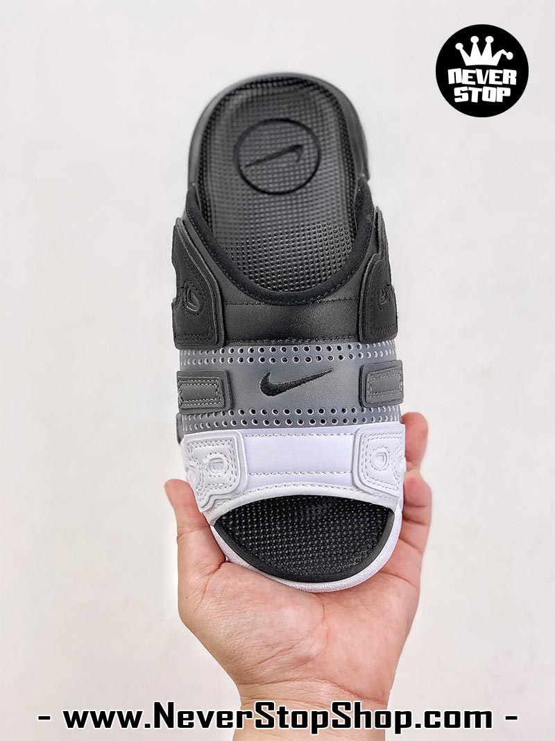 Dép nam nữ Nike Air Uptempo Slide Đen Xám hàng đẹp chuẩn siêu cấp sfake rep 1:1 như chính hãng real giá rẻ tại NeverStop Sneaker Shop HCM