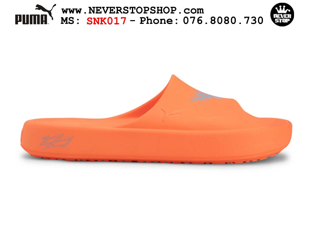 Dép nam nữ Puma Lamelo Ball MB 02 Slides Cam cao su đúc nguyên khối hàng đẹp chuẩn siêu cấp sfake rep 1:1 như chính hãng real giá rẻ tại NeverStop Sneaker Shop HCM