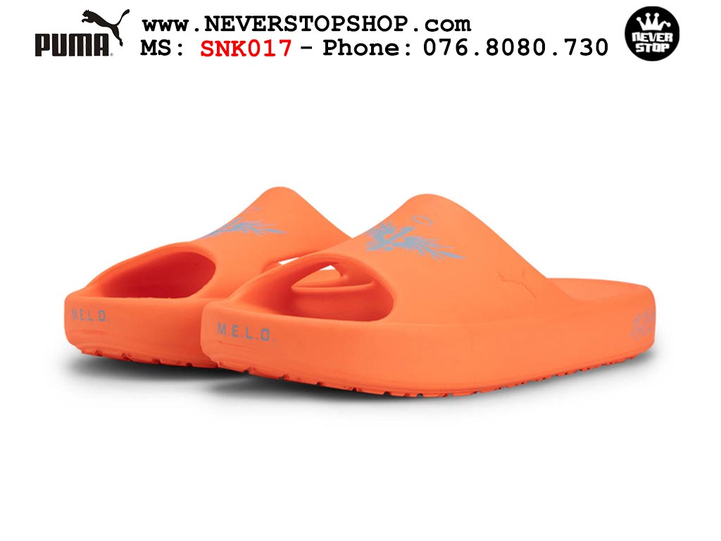 Dép nam nữ Puma Lamelo Ball MB 02 Slides Cam cao su đúc nguyên khối hàng đẹp chuẩn siêu cấp sfake rep 1:1 như chính hãng real giá rẻ tại NeverStop Sneaker Shop HCM