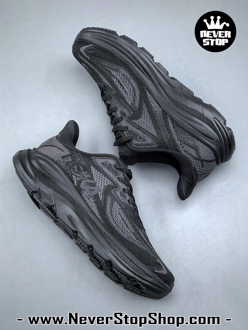 Giày chạy bộ nam nữ HOKA CLIFTON 10 ALL BLACK siêu nhẹ êm chân hàng chuẩn replica 1:1 siêu cấp, giá rẻ tốt nhất quận 3 HCM tại NeverStop Sneaker Shop” longdesc=
