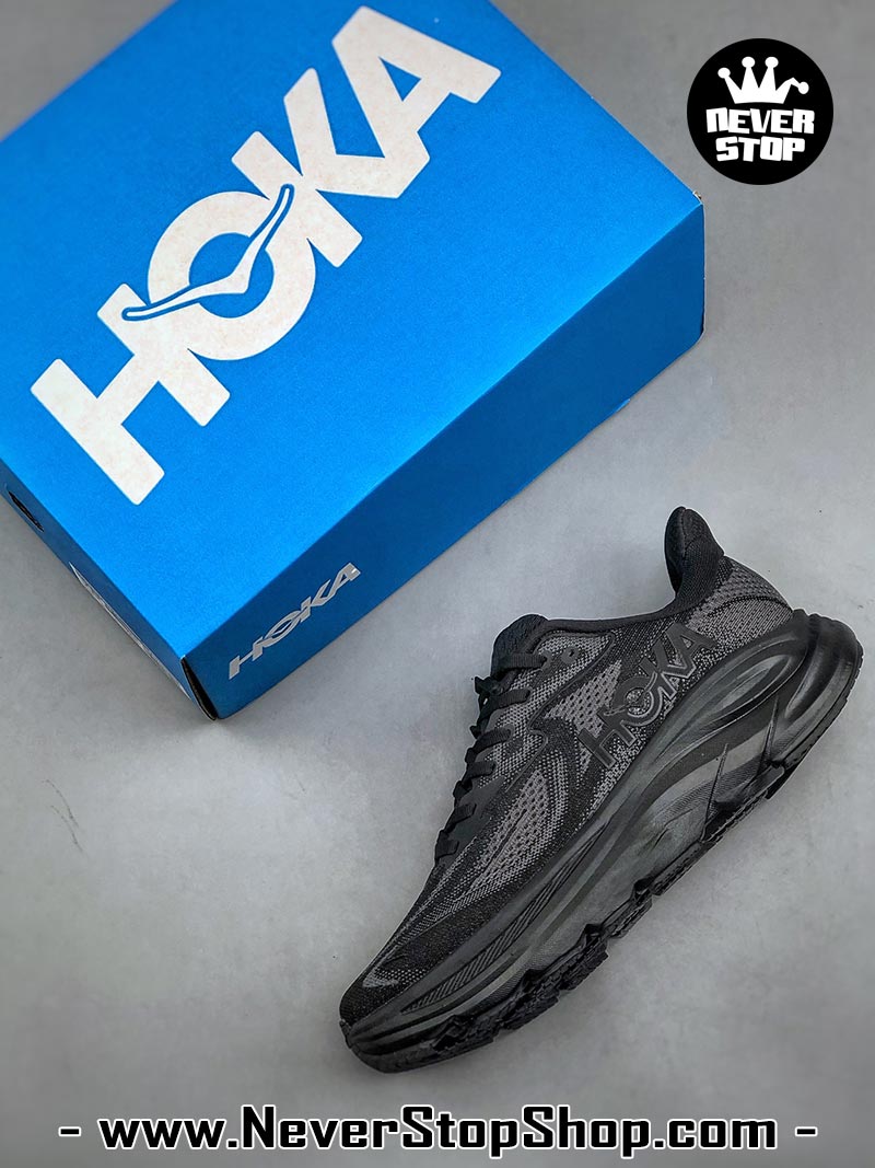 Giày chạy bộ nam nữ HOKA CLIFTON 10 ALL BLACK siêu nhẹ êm chân hàng chuẩn replica 1:1 siêu cấp, giá rẻ tốt nhất quận 3 HCM tại NeverStop Sneaker Shop” longdesc=