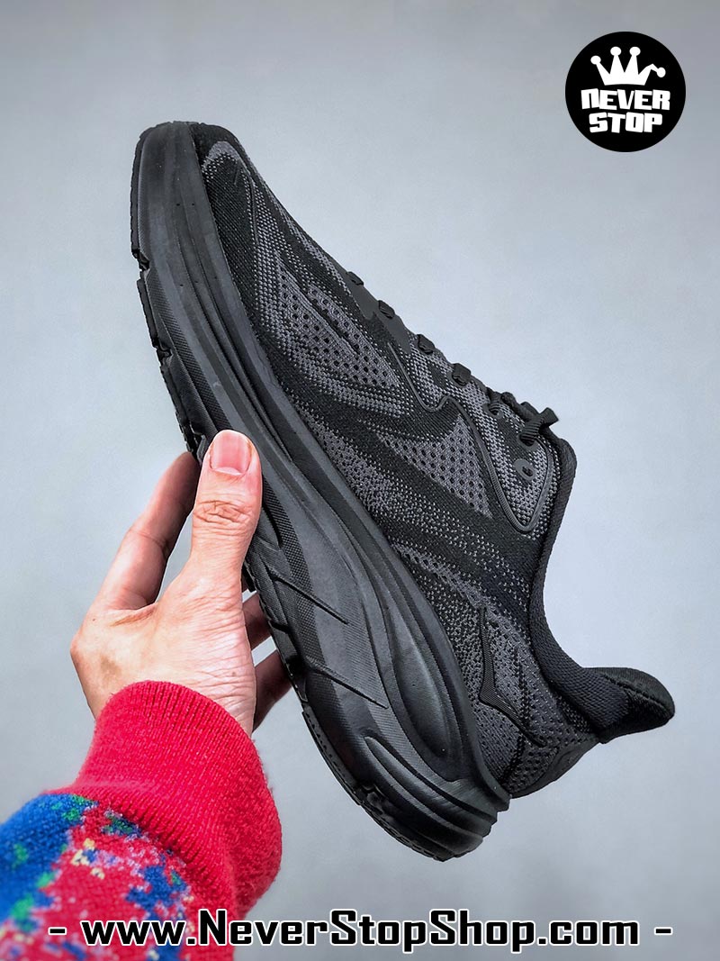 Giày chạy bộ nam nữ HOKA CLIFTON 10 ALL BLACK siêu nhẹ êm chân hàng chuẩn replica 1:1 siêu cấp, giá rẻ tốt nhất quận 3 HCM tại NeverStop Sneaker Shop” longdesc=