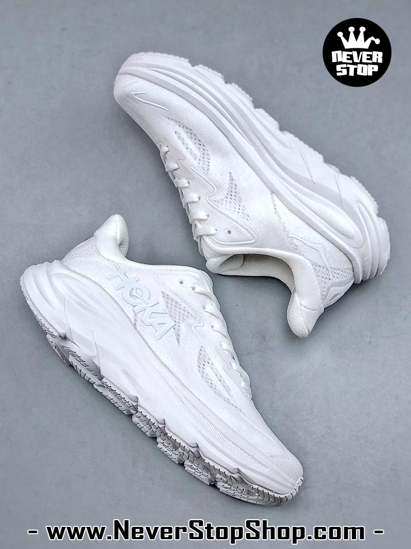 Giày chạy bộ nam nữ HOKA CLIFTON 10 ALL WHITE siêu nhẹ êm chân hàng chuẩn replica 1:1 siêu cấp, giá rẻ tốt nhất quận 3 HCM tại NeverStop Sneaker Shop” longdesc=