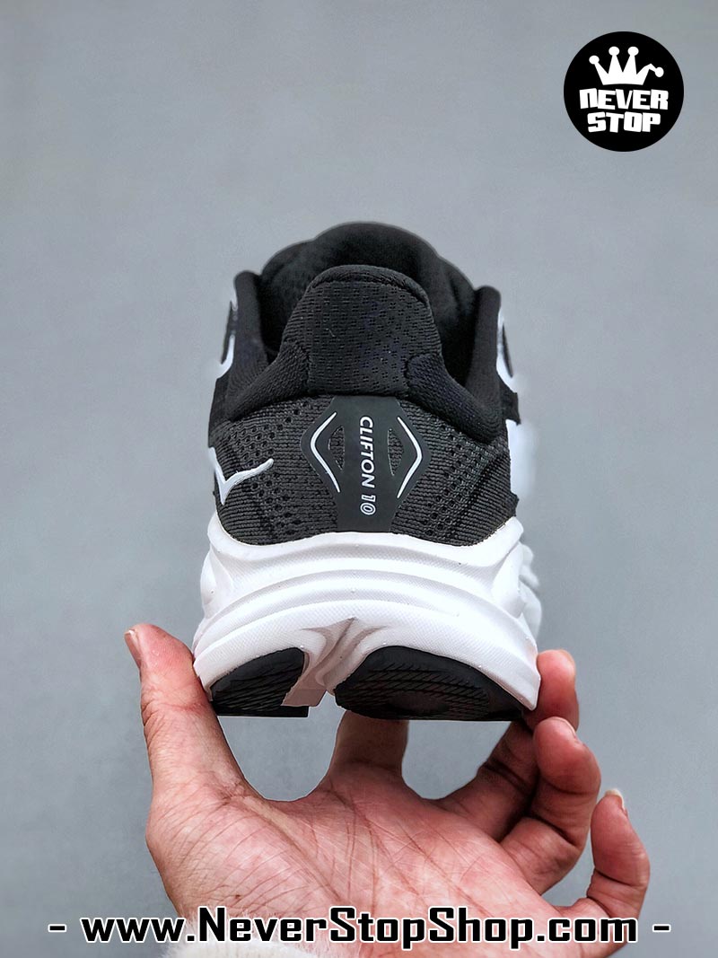 Giày chạy bộ nam nữ HOKA CLIFTON 10 BLACK WHITE siêu nhẹ êm chân hàng chuẩn replica 1:1 siêu cấp, giá rẻ tốt nhất quận 3 HCM tại NeverStop Sneaker Shop” longdesc=