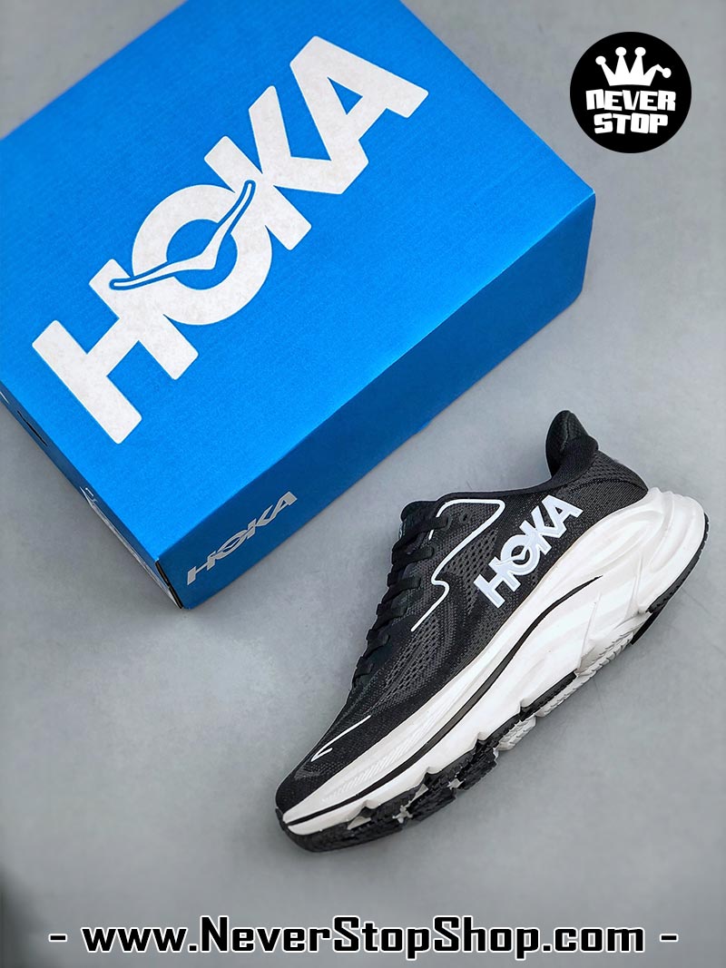 Giày chạy bộ nam nữ HOKA CLIFTON 10 BLACK WHITE siêu nhẹ êm chân hàng chuẩn replica 1:1 siêu cấp, giá rẻ tốt nhất quận 3 HCM tại NeverStop Sneaker Shop” longdesc=