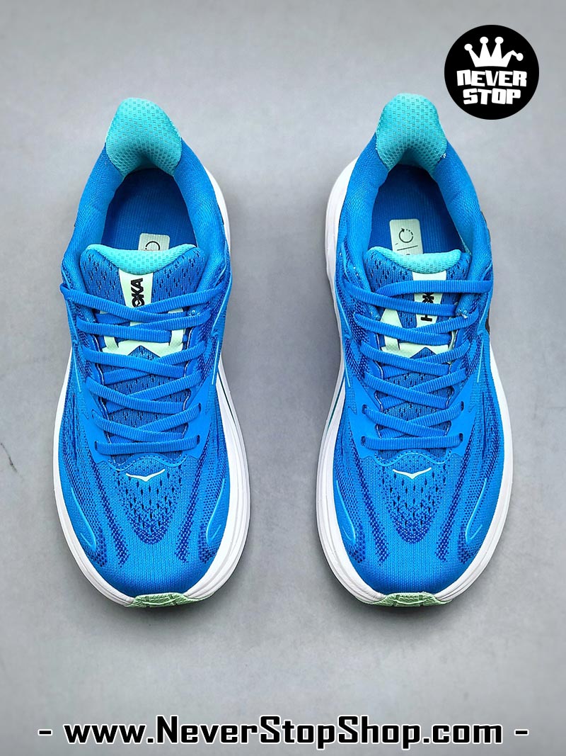 Giày chạy bộ nam nữ HOKA CLIFTON 10 BLUE WHITE siêu nhẹ êm chân hàng chuẩn replica 1:1 siêu cấp, giá rẻ tốt nhất quận 3 HCM tại NeverStop Sneaker Shop” longdesc=