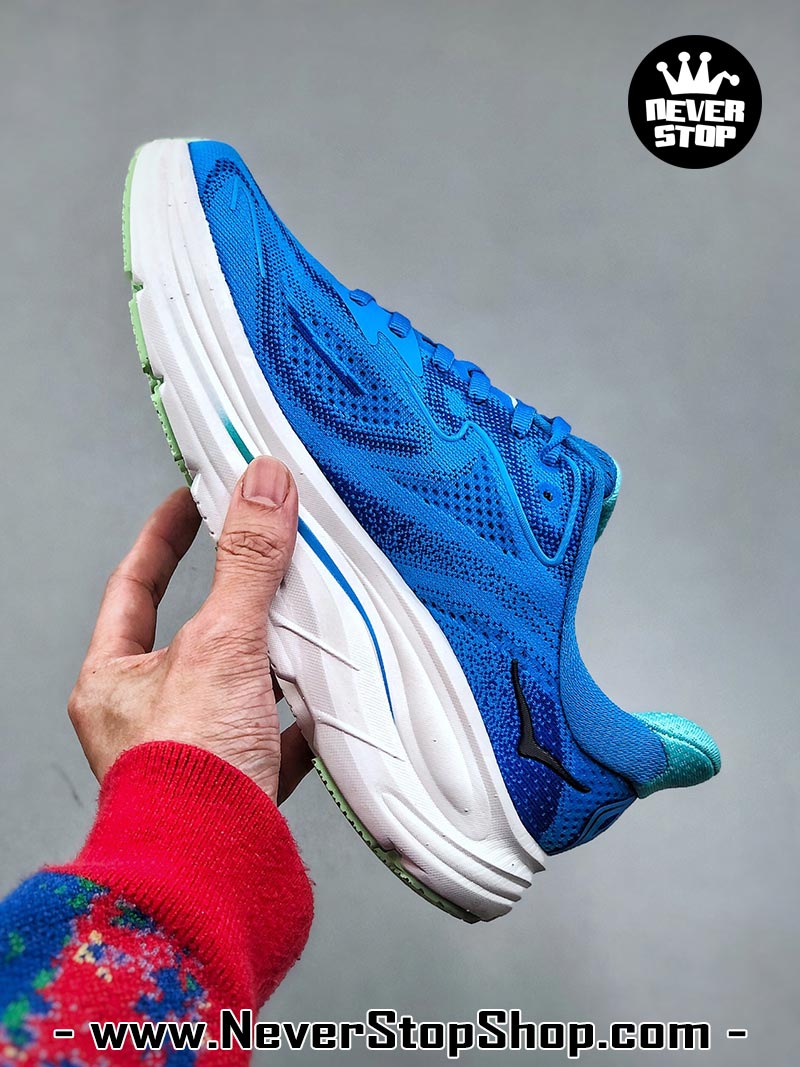 Giày chạy bộ nam nữ HOKA CLIFTON 10 BLUE WHITE siêu nhẹ êm chân hàng chuẩn replica 1:1 siêu cấp, giá rẻ tốt nhất quận 3 HCM tại NeverStop Sneaker Shop” longdesc=