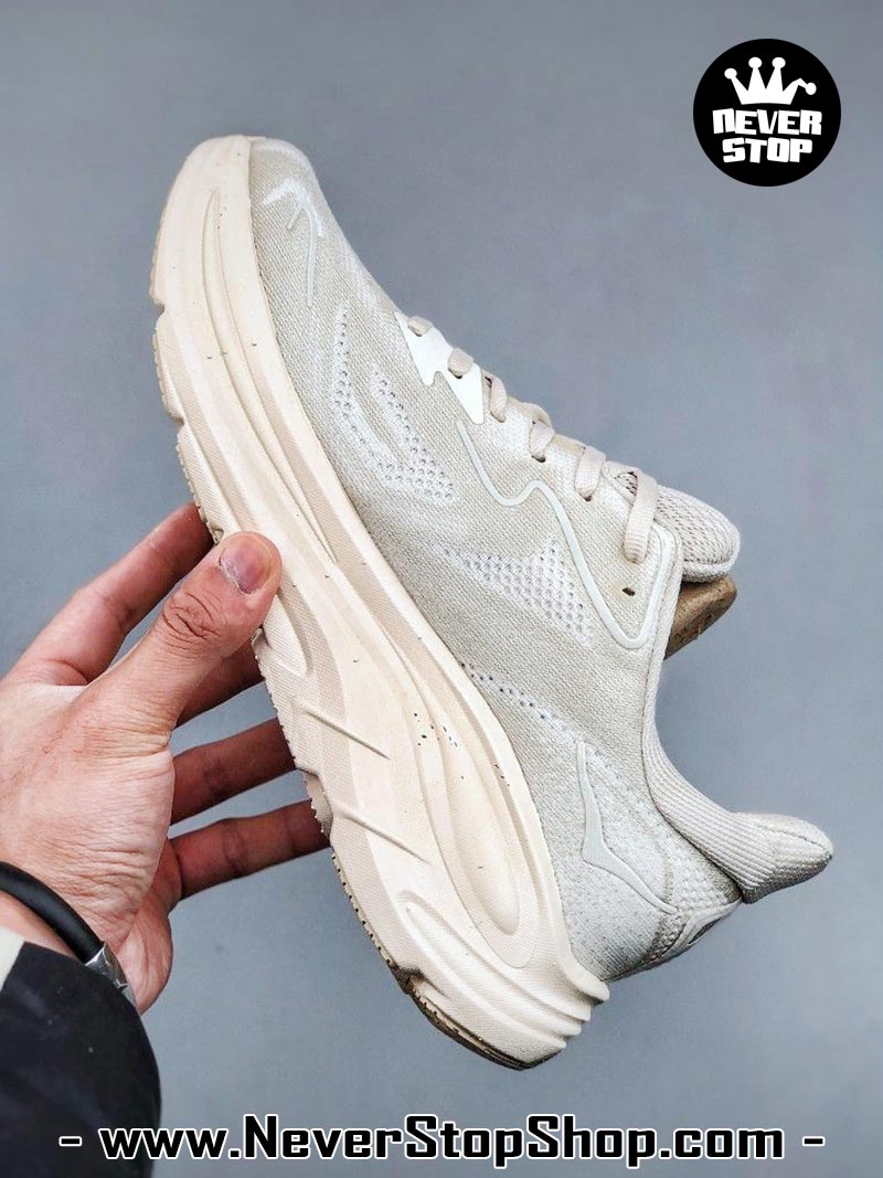 Giày chạy bộ nam nữ HOKA CLIFTON 10 CREAM WHITE siêu nhẹ êm chân hàng chuẩn replica 1:1 siêu cấp, giá rẻ tốt nhất quận 3 HCM tại NeverStop Sneaker Shop” longdesc=