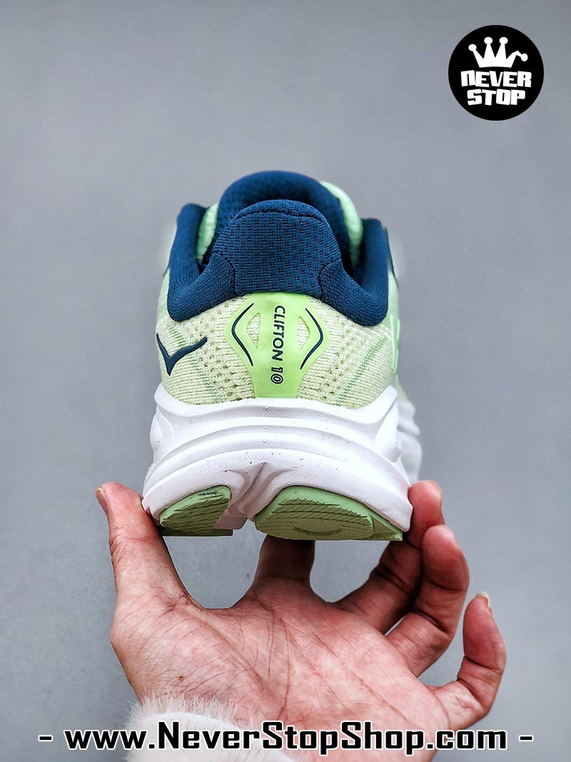 Giày chạy bộ nam nữ HOKA CLIFTON 10 GREEN NAVY siêu nhẹ êm chân hàng chuẩn replica 1:1 siêu cấp, giá rẻ tốt nhất quận 3 HCM tại NeverStop Sneaker Shop” longdesc=