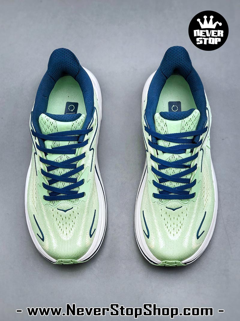 Giày chạy bộ nam nữ HOKA CLIFTON 10 GREEN NAVY siêu nhẹ êm chân hàng chuẩn replica 1:1 siêu cấp, giá rẻ tốt nhất quận 3 HCM tại NeverStop Sneaker Shop” longdesc=