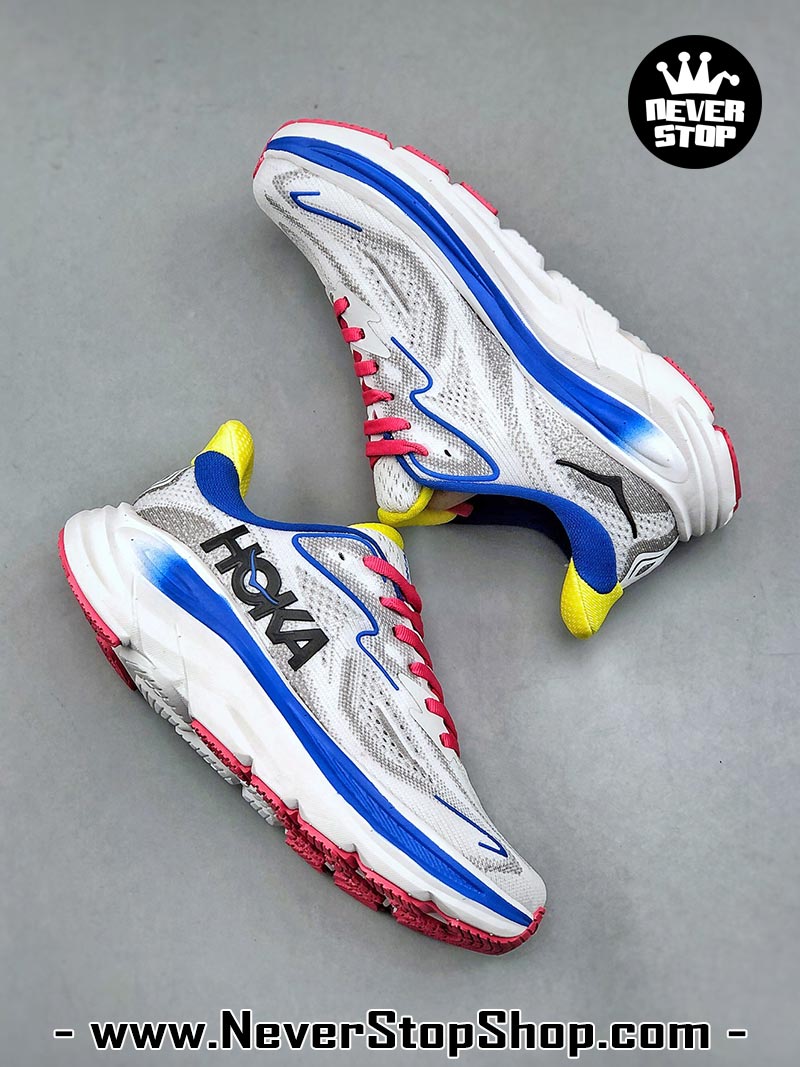 Giày chạy bộ nam nữ HOKA CLIFTON 10 GREY BLUE RED siêu nhẹ êm chân hàng chuẩn replica 1:1 siêu cấp, giá rẻ tốt nhất quận 3 HCM tại NeverStop Sneaker Shop” longdesc=