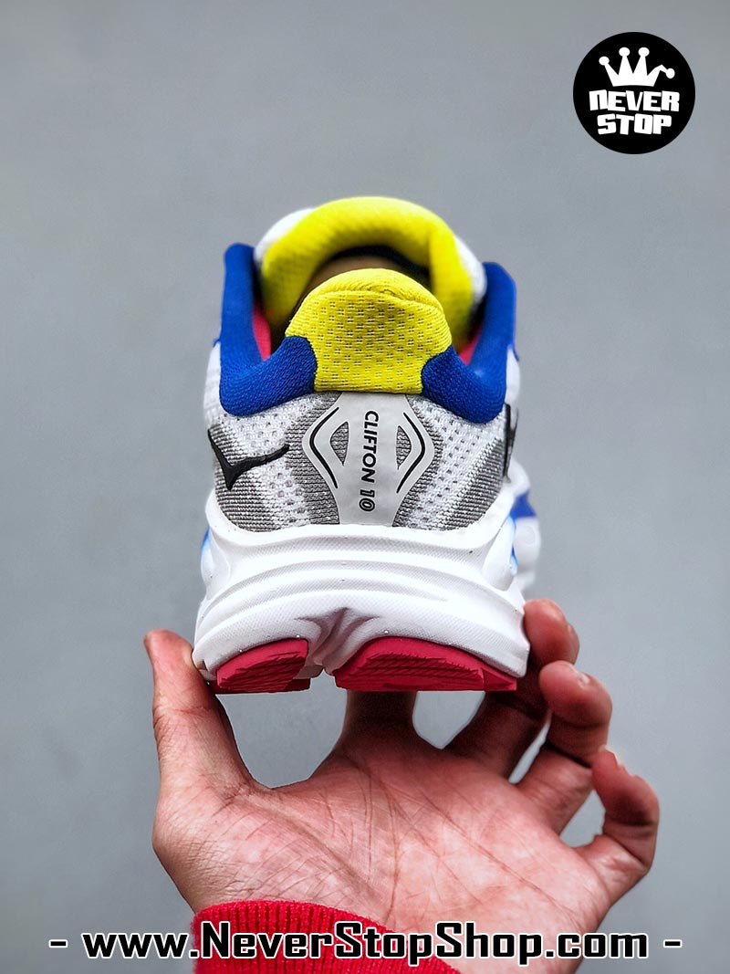 Giày chạy bộ nam nữ HOKA CLIFTON 10 GREY BLUE RED siêu nhẹ êm chân hàng chuẩn replica 1:1 siêu cấp, giá rẻ tốt nhất quận 3 HCM tại NeverStop Sneaker Shop” longdesc=