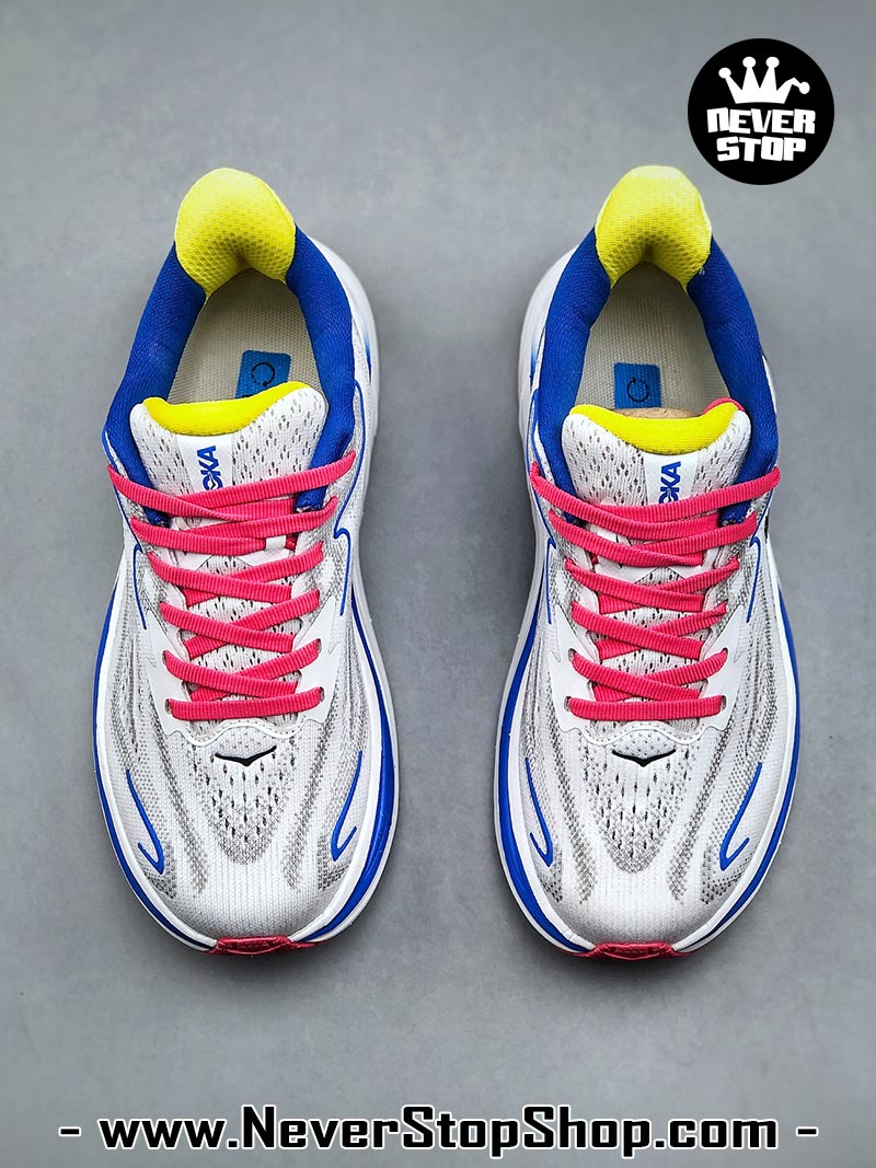 Giày chạy bộ nam nữ HOKA CLIFTON 10 GREY BLUE RED siêu nhẹ êm chân hàng chuẩn replica 1:1 siêu cấp, giá rẻ tốt nhất quận 3 HCM tại NeverStop Sneaker Shop” longdesc=