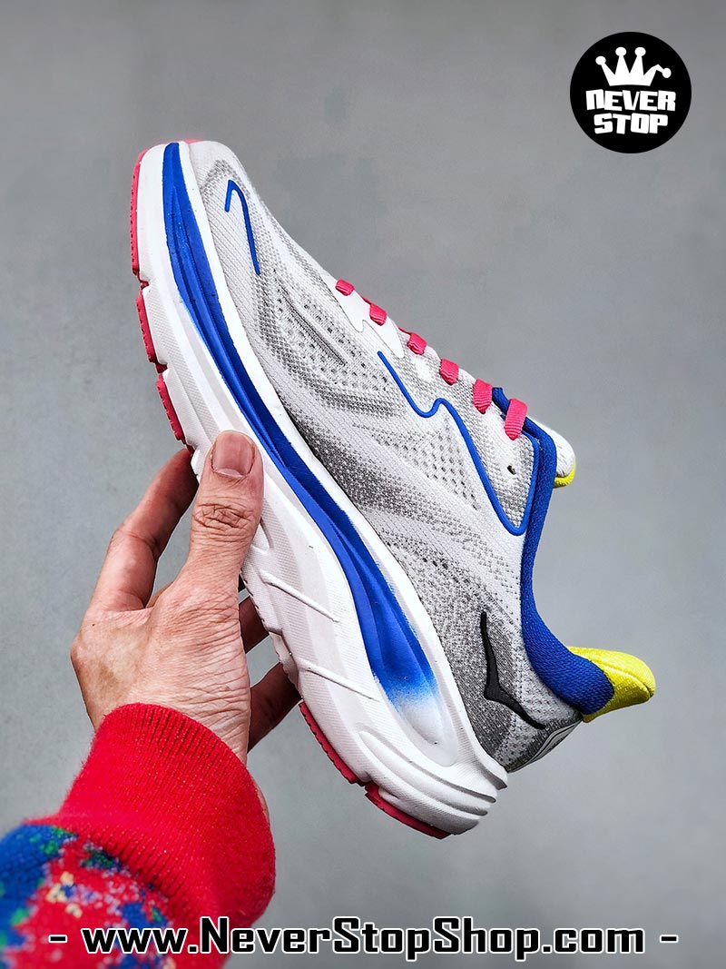 Giày chạy bộ nam nữ HOKA CLIFTON 10 GREY BLUE RED siêu nhẹ êm chân hàng chuẩn replica 1:1 siêu cấp, giá rẻ tốt nhất quận 3 HCM tại NeverStop Sneaker Shop” longdesc=