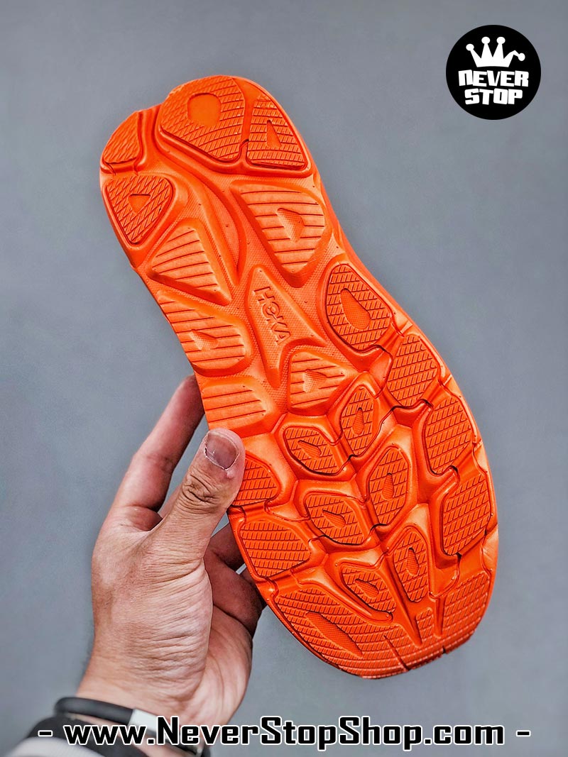 Giày chạy bộ nam nữ HOKA CLIFTON 10 GREY ORANGE siêu nhẹ êm chân hàng chuẩn replica 1:1 siêu cấp, giá rẻ tốt nhất quận 3 HCM tại NeverStop Sneaker Shop” longdesc=