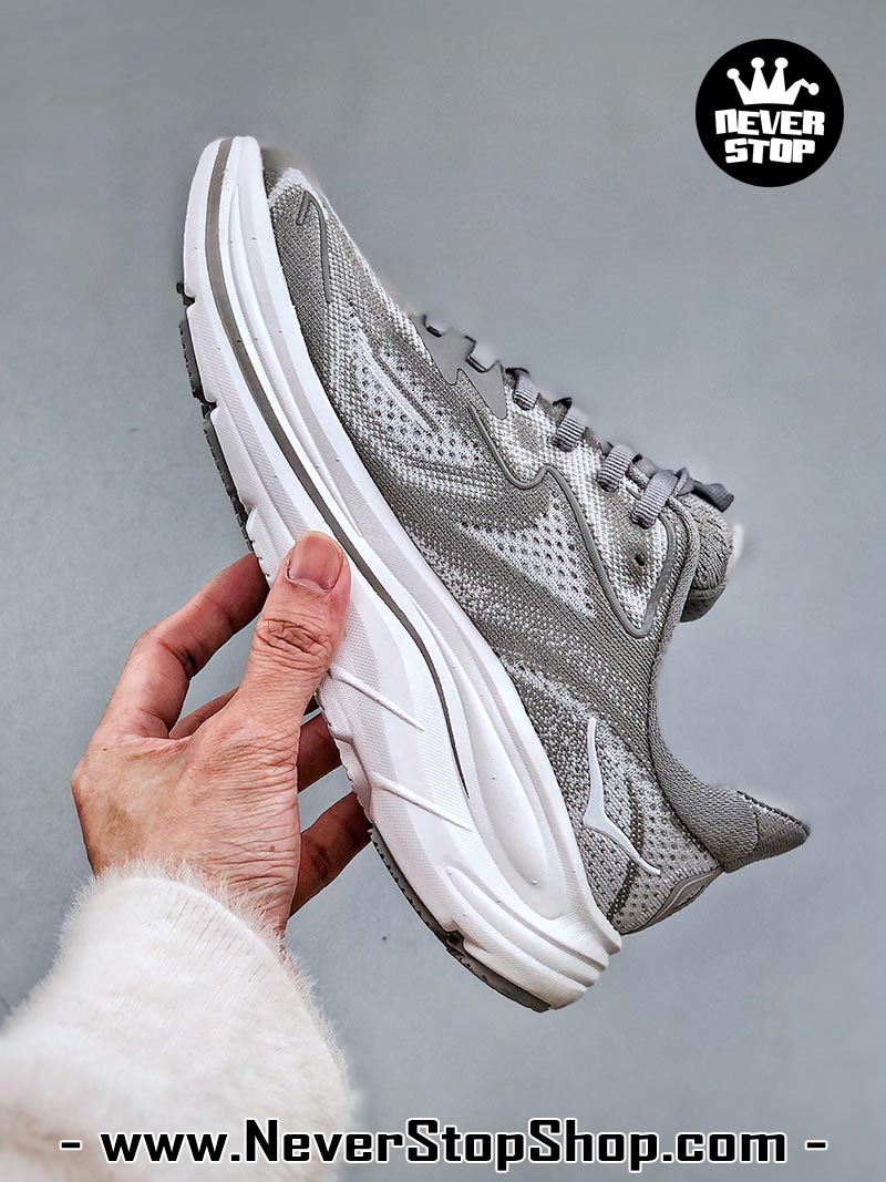 Giày chạy bộ nam nữ HOKA CLIFTON 10 GREY WHITE siêu nhẹ êm chân hàng chuẩn replica 1:1 siêu cấp, giá rẻ tốt nhất quận 3 HCM tại NeverStop Sneaker Shop” longdesc=