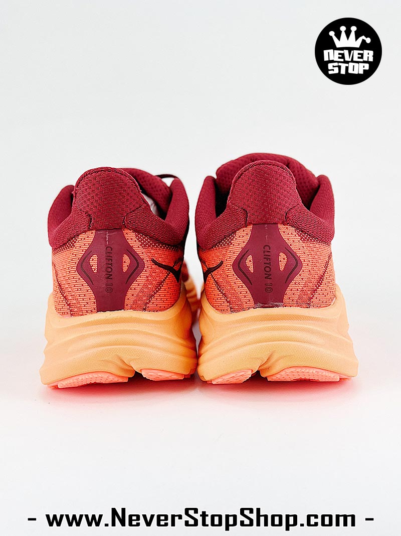 Giày chạy bộ nam nữ HOKA CLIFTON 10 RED ORANGE siêu nhẹ êm chân hàng chuẩn replica 1:1 siêu cấp, giá rẻ tốt nhất quận 3 HCM tại NeverStop Sneaker Shop” longdesc=