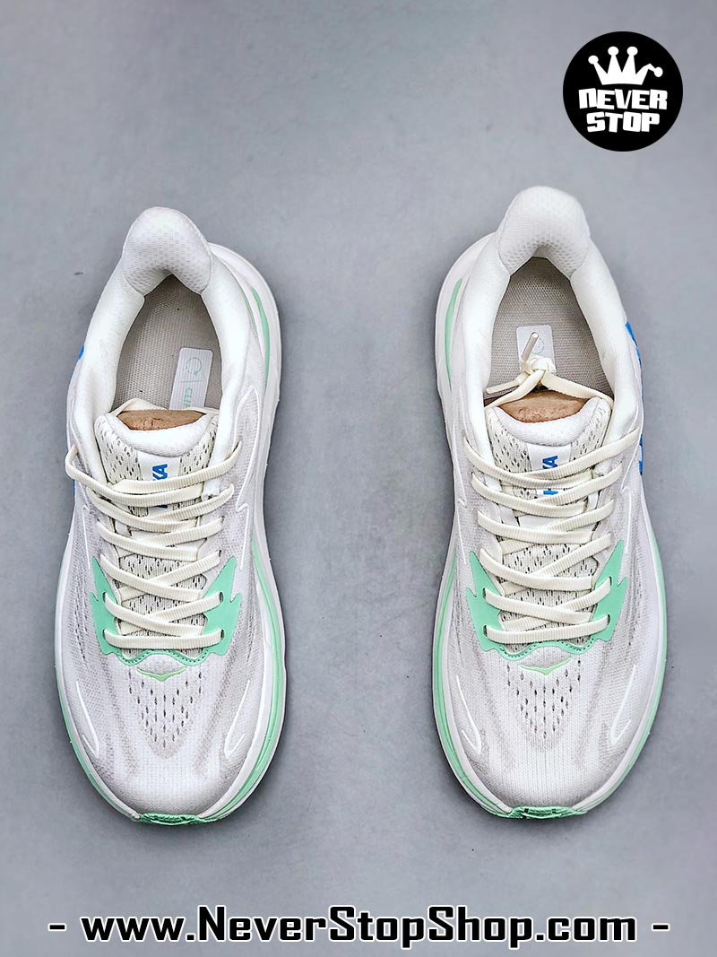 Giày chạy bộ nam nữ HOKA CLIFTON 10 WHITE MINT siêu nhẹ êm chân hàng chuẩn replica 1:1 siêu cấp, giá rẻ tốt nhất quận 3 HCM tại NeverStop Sneaker Shop” longdesc=