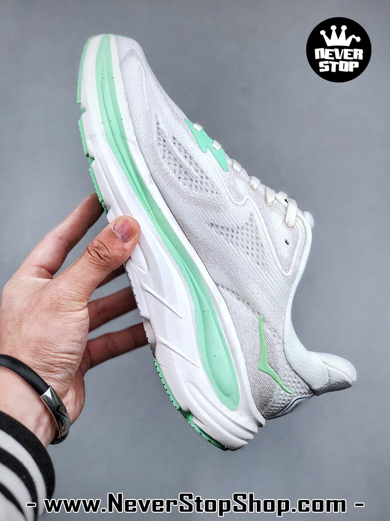 Giày chạy bộ nam nữ HOKA CLIFTON 10 WHITE MINT siêu nhẹ êm chân hàng chuẩn replica 1:1 siêu cấp, giá rẻ tốt nhất quận 3 HCM tại NeverStop Sneaker Shop” longdesc=