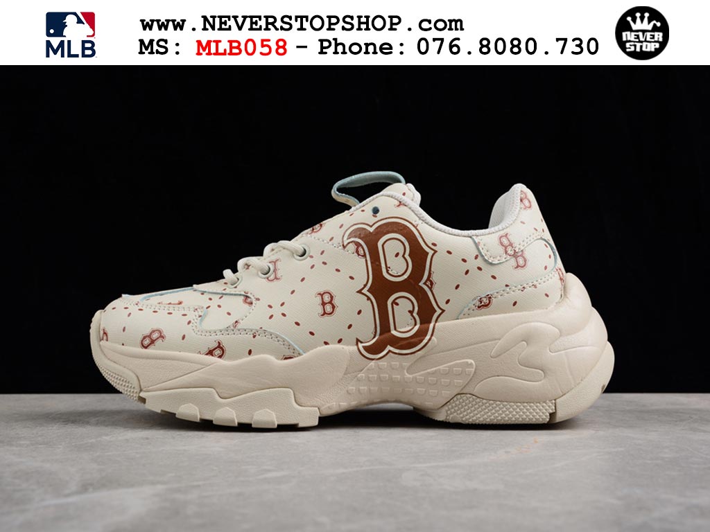 Giày sneaker nam nữ MLB Chunky Bigball Trắng Nâu hàng đẹp replica 1:1 siêu cấp giá rẻ tại NeverStop Sneaker Shop Quận 3 HCM