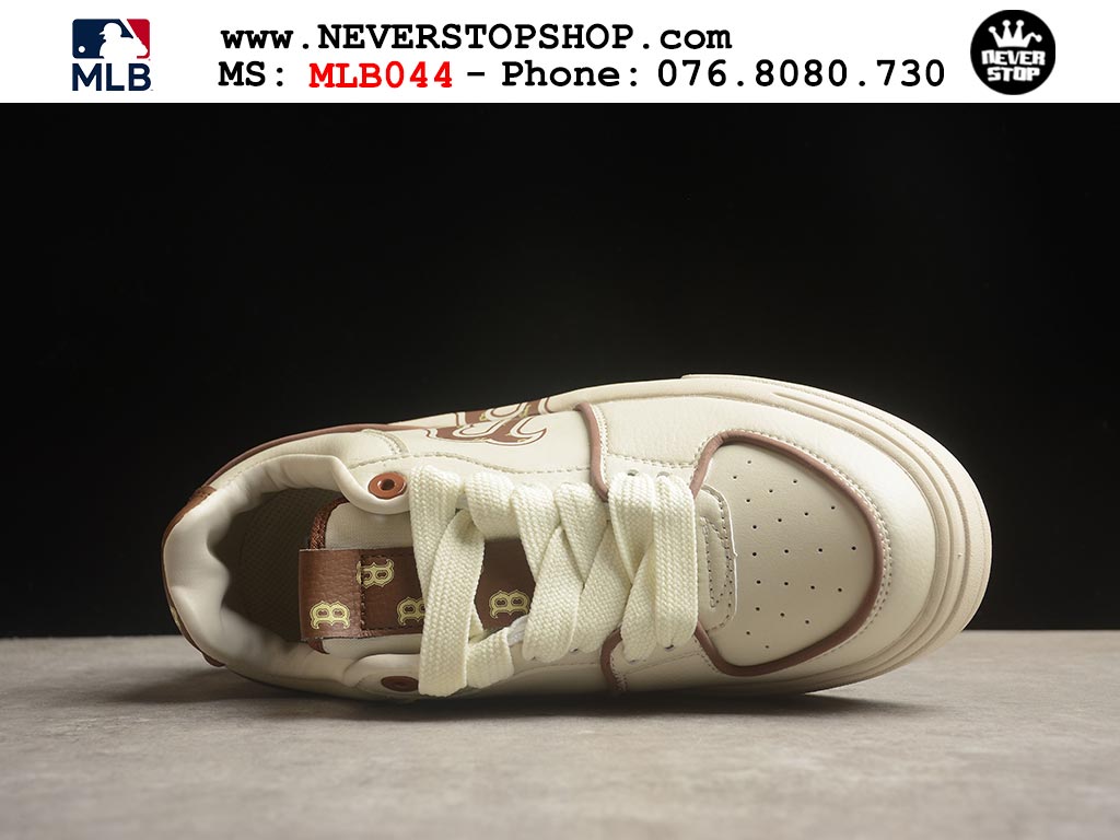 Giày sneaker MLB Chunky Liner Trắng Nâu nam nữ thời trang hàng đẹp replica 1:1 siêu cấp giá rẻ tại NeverStop Sneaker Shop Quận 3 HCM