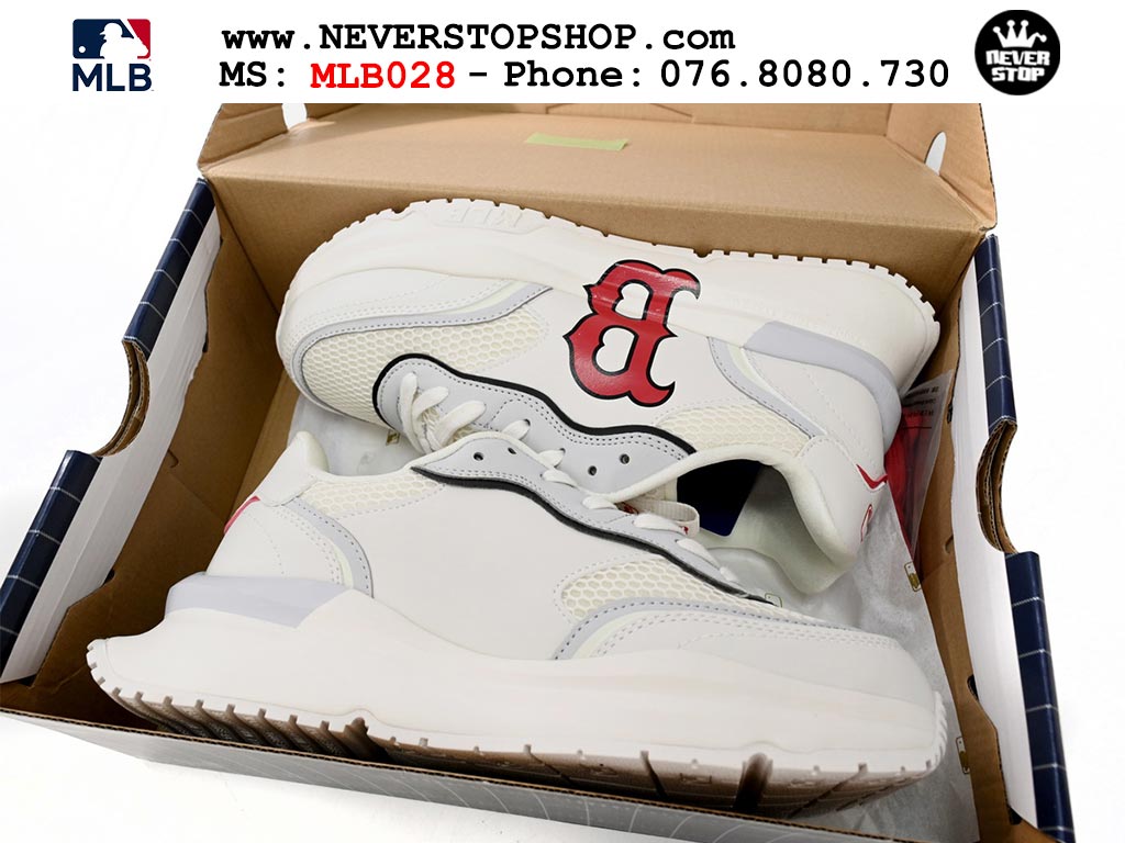 Giày sneaker MLB Chunky Runner Basic Trắng Đỏ nam nữ thời trang hàng đẹp replica 1:1 siêu cấp giá rẻ tại NeverStop Sneaker Shop Quận 3 HCM