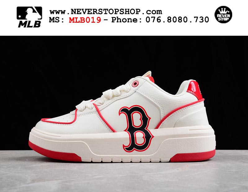 Giày MLB Yankees Chunky Liner Trắng Đỏ nam nữ thời trang hàng đẹp sfake replica 1:1 giá rẻ tại NeverStop Sneaker Shop Quận 3 HCM