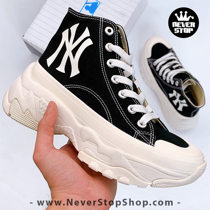 Giày MLB Chunky High Yankees màu đen cổ cao hàn quốc nam nữ sfake replica chính hãng giá rẻ HCM