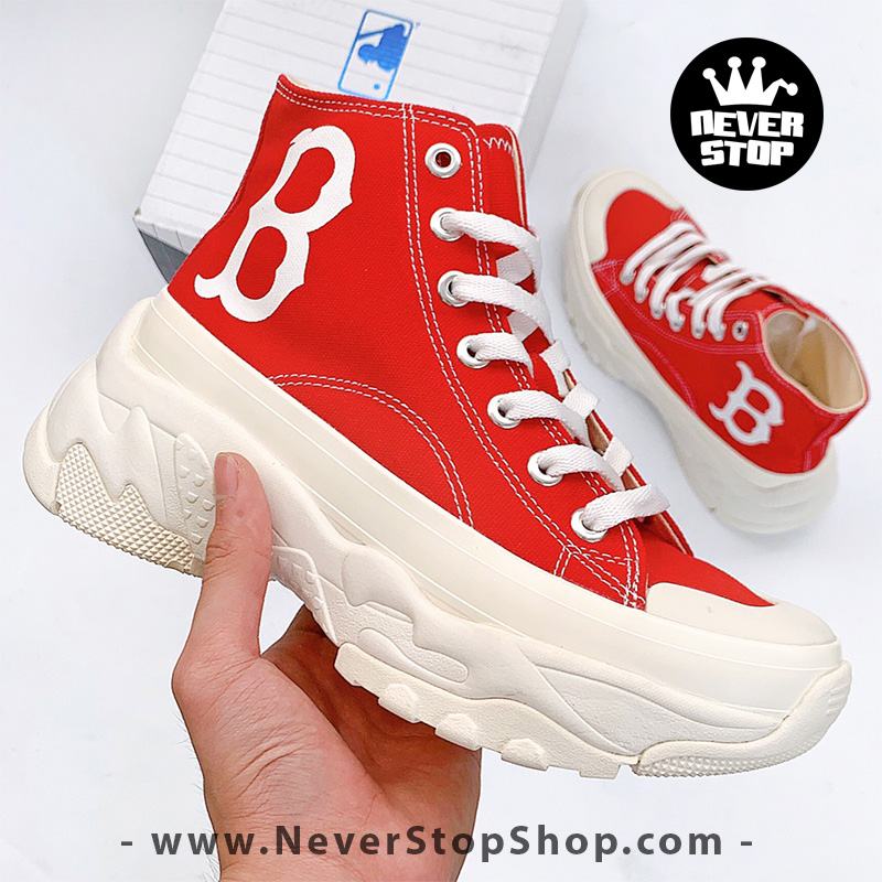 Giày MLB Chunky High Yankees màu đỏ cổ cao hàn quốc nam nữ sfake replica chính hãng giá rẻ HCM