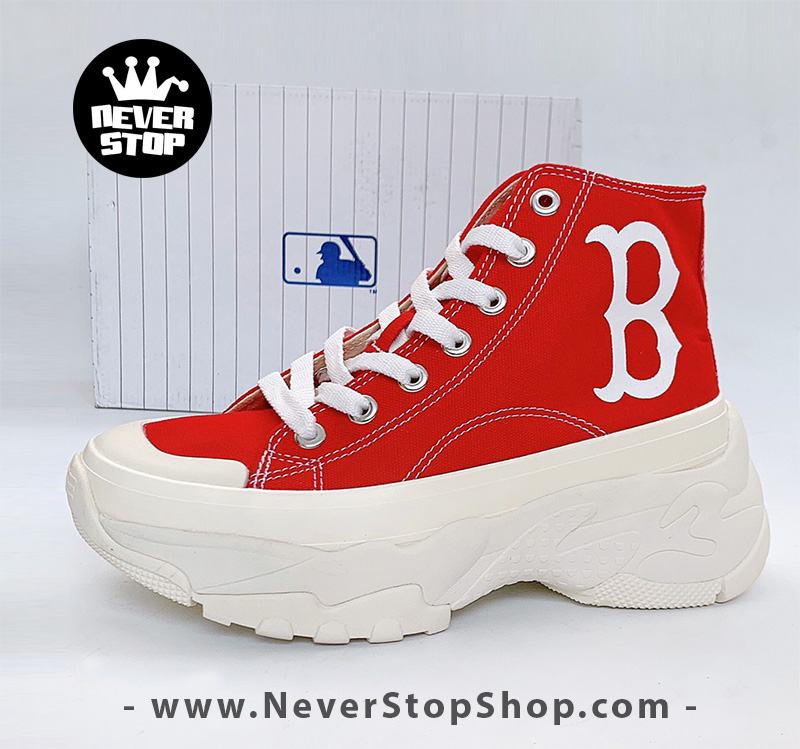 Giày MLB Chunky High Yankees màu đỏ cổ cao hàn quốc nam nữ sfake replica chính hãng giá rẻ HCM