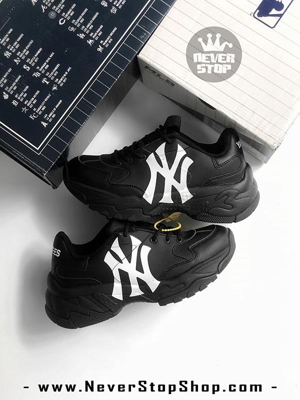Giày MLB Yankees NY Đen trắng korea hàn quốc nam nữ sfake replica chính hãng giá rẻ HCM